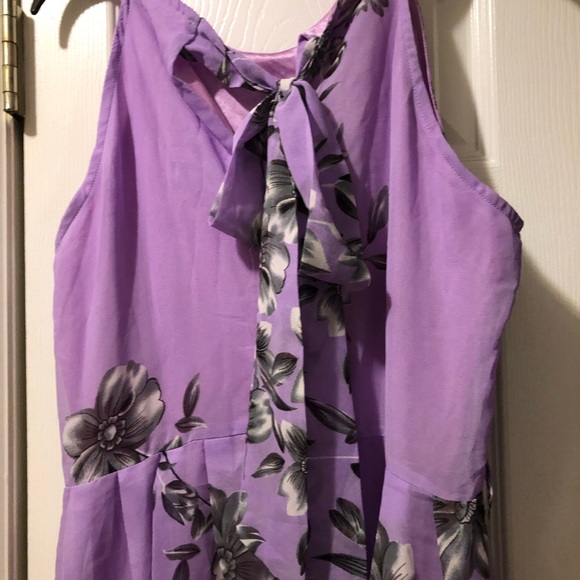 Gorgeous floral chiffon purple dress - Picture 4 of 6